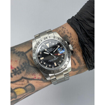 Custom Seiko Mod • Black Explorer II Steve McQueen • 39mm